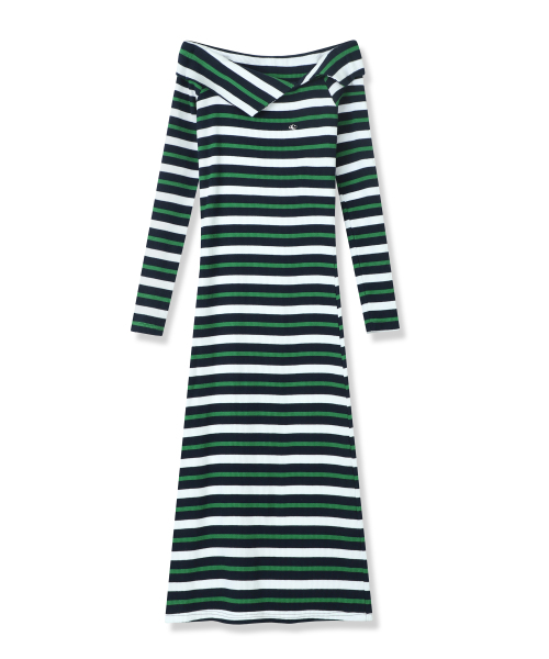 Vivacious(ビバシャス)の「Lovely Stripe Long Dress - 4COL(ワンピース・レディース・グリーン/ワイン/ブラウン/スカイブルー・FREE)」の11枚目の写真