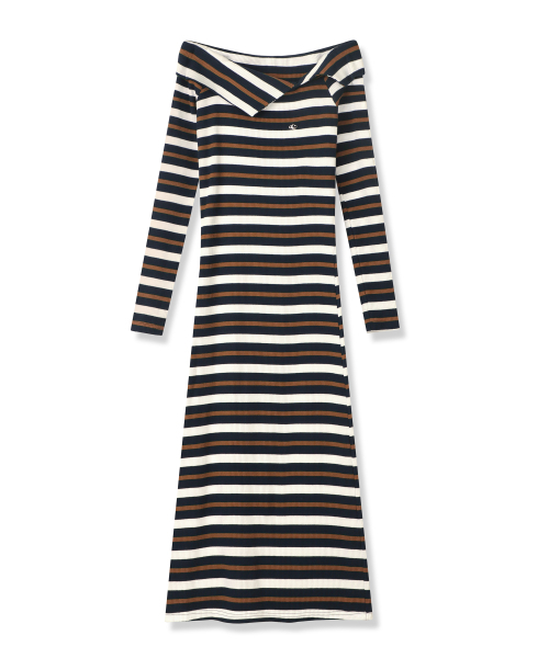 Vivacious(ビバシャス)の「Lovely Stripe Long Dress - 4COL(ワンピース・レディース・グリーン/ワイン/ブラウン/スカイブルー・FREE)」の12枚目の写真