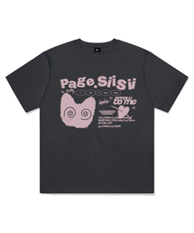 ハートアタック キャットプリント 半袖Tシャツ チャコール