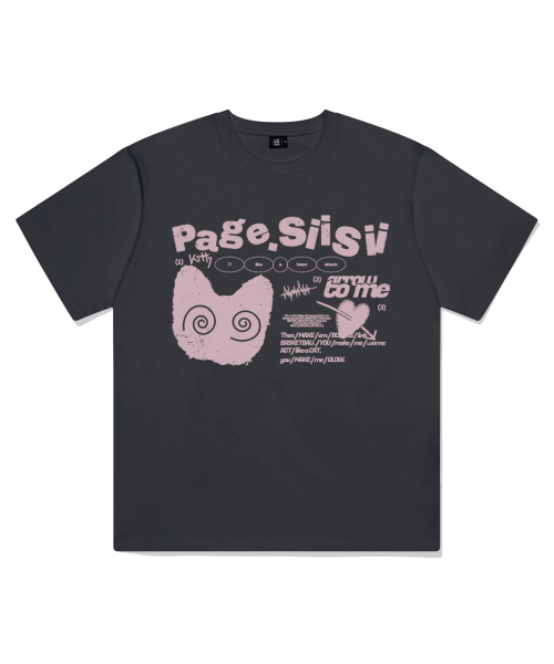 PAGESIISII(ページシシ)の「ハートアタック キャットプリント 半袖Tシャツ チャコール(Tシャツ/カットソー・レディース・その他・SMALL/MEDIUM/LARGE)」の2枚目の写真