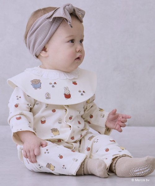 petit main（プティマイン）の「【dick bruna】刺しゅうスタイ（スタイ/よだれかけ・キッズ・ピンク/オフホワイト・F）」の3枚目の写真