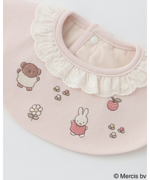 petit main（プティマイン）の「【dick bruna】刺しゅうスタイ（スタイ/よだれかけ・キッズ・ピンク/オフホワイト・F）」の6枚目の写真