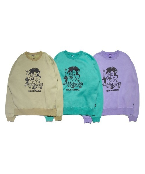 HAIGHT（ヘイト）の「ヘイト [HAIGHT] × グラインドロッジ [GRINDLODGE] - クルーネックスウェット トレーナー [HTGL-253002 LOCAL SERVICE PIGMENT DYE SWEAT ft.GRINDLODGE]（スウェット・メンズ・ブルー/サンドベージュ/パープル・MEDIUM/LARGE）」の17枚目の写真