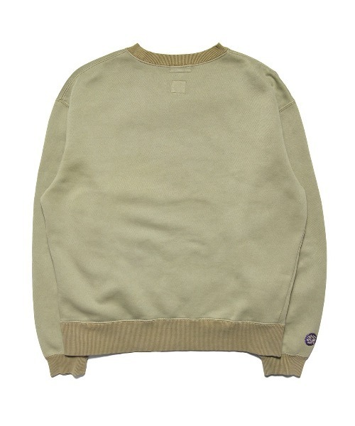 HAIGHT（ヘイト）の「ヘイト [HAIGHT] × グラインドロッジ [GRINDLODGE] - クルーネックスウェット トレーナー [HTGL-253002 LOCAL SERVICE PIGMENT DYE SWEAT ft.GRINDLODGE]（スウェット・メンズ・ブルー/サンドベージュ/パープル・MEDIUM/LARGE）」の4枚目の写真