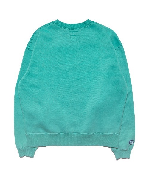 HAIGHT（ヘイト）の「ヘイト [HAIGHT] × グラインドロッジ [GRINDLODGE] - クルーネックスウェット トレーナー [HTGL-253002 LOCAL SERVICE PIGMENT DYE SWEAT ft.GRINDLODGE]（スウェット・メンズ・ブルー/サンドベージュ/パープル・MEDIUM/LARGE）」の5枚目の写真