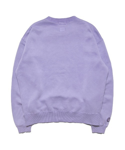 HAIGHT（ヘイト）の「ヘイト [HAIGHT] × グラインドロッジ [GRINDLODGE] - クルーネックスウェット トレーナー [HTGL-253002 LOCAL SERVICE PIGMENT DYE SWEAT ft.GRINDLODGE]（スウェット・メンズ・ブルー/サンドベージュ/パープル・MEDIUM/LARGE）」の6枚目の写真