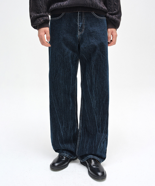 DECET(デケト)の「Mid Rise Wide Jeans DCPT027CRDBlue(デニムパンツ・レディース・その他・26/28/30/32/34)」の2枚目の写真