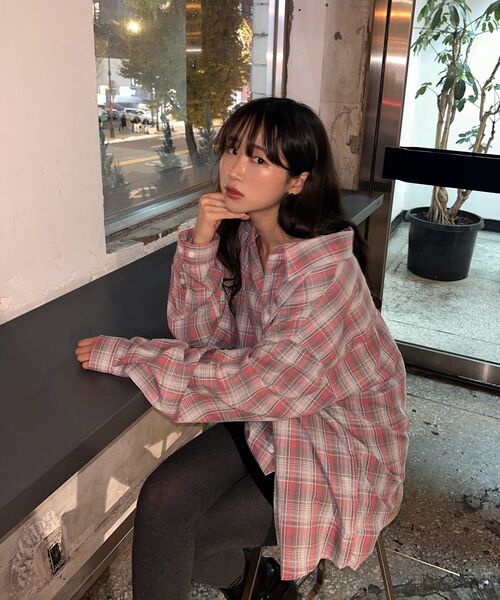 SLOW RECORD HOUSE(スローレコードハウス)の「レトロポケットチェックシャツ_グレー&ピンク(シャツ/ブラウス・レディース・その他・SMALL/MEDIUM/LARGE)」の13枚目の写真