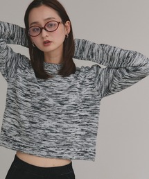 ad thie | ショート丈 ミックスニット プルオーバー(ニット/セーター)