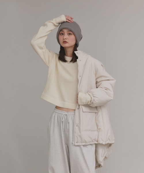 ad thie（アドティエ）の「ショート丈 ミックスニット プルオーバー（ニット/セーター・レディース・ライトグリーン/ブラック/アイボリー/グレー・FREE）」の20枚目の写真