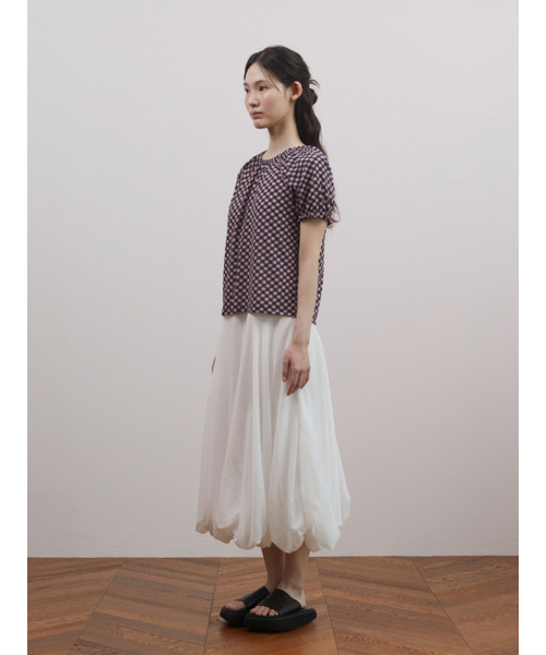 PEEVES PEEVES(フィブス フィブス)の「Shirred Check Top / Pink(Tシャツ/カットソー・レディース・その他・OS)」の2枚目の写真
