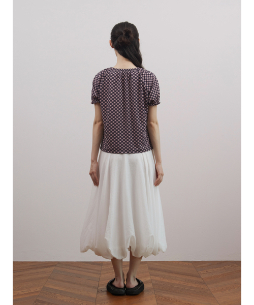 PEEVES PEEVES(フィブス フィブス)の「Shirred Check Top / Pink(Tシャツ/カットソー・レディース・その他・OS)」の3枚目の写真