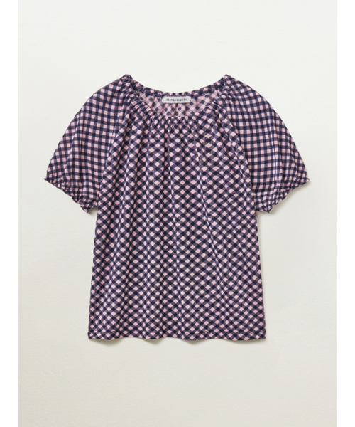 PEEVES PEEVES(フィブス フィブス)の「Shirred Check Top / Pink(Tシャツ/カットソー・レディース・その他・OS)」の4枚目の写真