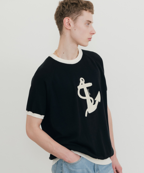 SSIN AND LEE(シンアンドリー)の「マリーナインサマーハーフニットブラック(ニット/セーター・メンズ・その他・MEDIUM/LARGE)」の2枚目の写真