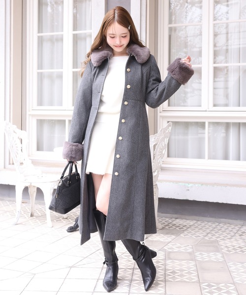 one after another NICE CLAUP（ワンアフターアナザーナイスクラップ）の「オフショルニットセットアップ（セットアップ・レディース・チャコールグレー/アイボリー/ブラック/ベージュ/ピンク・FREE）」の8枚目の写真