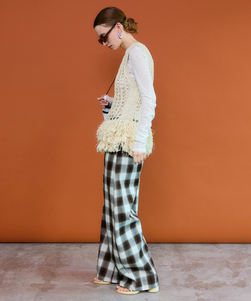 MAISON SPECIAL（メゾンスペシャル）の「Fringe Mesh Vest/フリンジメッシュベスト（ベスト・レディース・ブラウン/ホワイト/マルチ・FREE）」の7枚目の写真