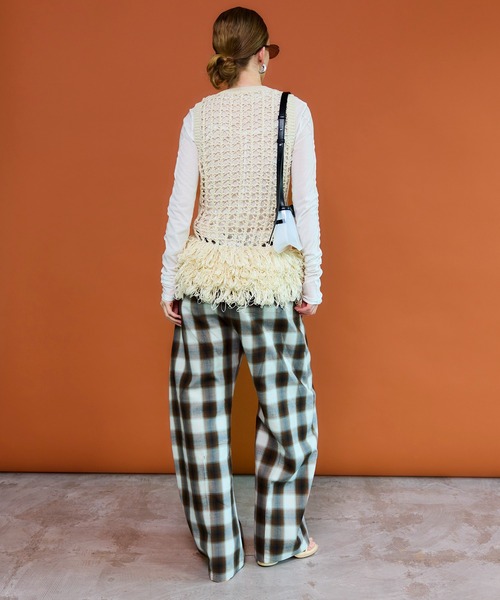 MAISON SPECIAL（メゾンスペシャル）の「Fringe Mesh Vest/フリンジメッシュベスト（ベスト・レディース・ブラウン/ホワイト/マルチ・FREE）」の8枚目の写真