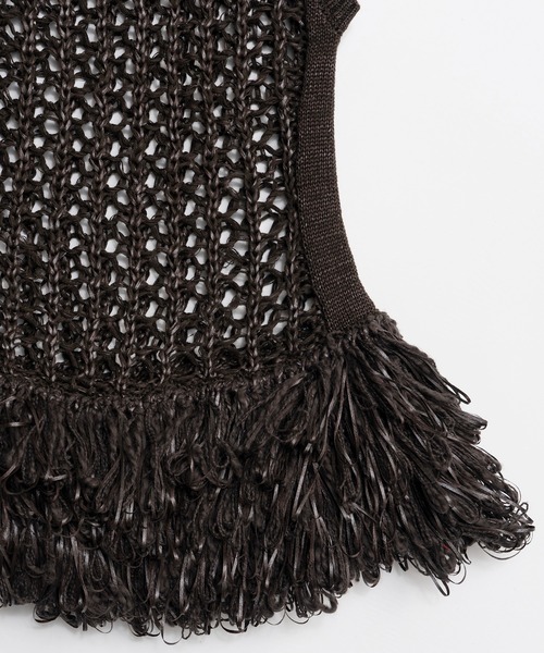 MAISON SPECIAL（メゾンスペシャル）の「Fringe Mesh Vest/フリンジメッシュベスト（ベスト・レディース・ブラウン/ホワイト/マルチ・FREE）」の15枚目の写真