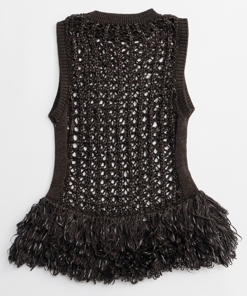 MAISON SPECIAL（メゾンスペシャル）の「Fringe Mesh Vest/フリンジメッシュベスト（ベスト・レディース・ブラウン/ホワイト/マルチ・FREE）」の16枚目の写真
