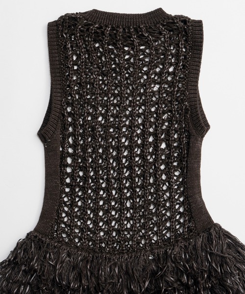 MAISON SPECIAL（メゾンスペシャル）の「Fringe Mesh Vest/フリンジメッシュベスト（ベスト・レディース・ブラウン/ホワイト/マルチ・FREE）」の17枚目の写真