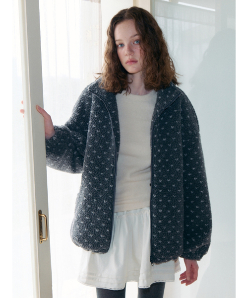 ETMON（エトモン）の「Pattern Fleece Quilted Jacket, Charcoal（その他アウター・レディース・その他・F）」の3枚目の写真