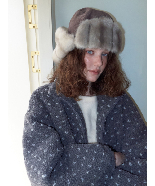ETMON（エトモン）の「Pattern Fleece Quilted Jacket, Charcoal（その他アウター・レディース・その他・F）」の5枚目の写真
