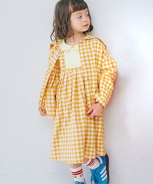 p.premier(ピードットプルミエ)の「ギンガムチェックジャンスカ&メロウトップスセット_ジュニア対応(ワンピース・キッズ・ブルー/レッド/インディゴブルー/イエロー・80/90/100/110/120/130/140)」の3枚目の写真