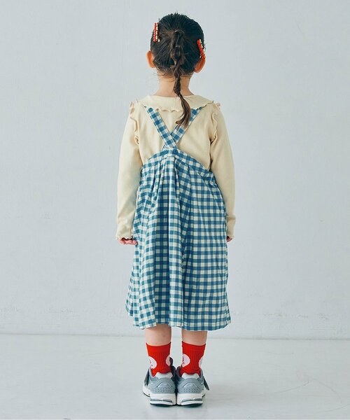 ギンガムチェックジャンスカ&メロウトップスセット_ジュニア対応