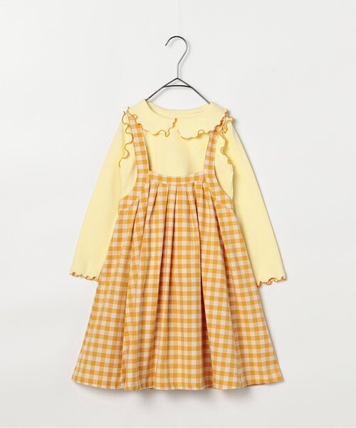 p.premier(ピードットプルミエ)の「ギンガムチェックジャンスカ&メロウトップスセット_ジュニア対応(ワンピース・キッズ・ブルー/レッド/インディゴブルー/イエロー・80/90/100/110/120/130/140)」の22枚目の写真