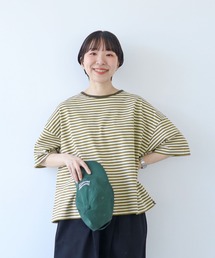 ボーダー配色バインダー 5分袖BIG Tシャツ【SEASON COLOR】