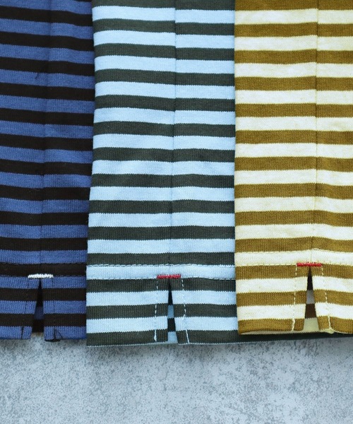 PAR ICI（パーリッシィ）の「ボーダー配色バインダー 5分袖BIG Tシャツ【SEASON COLOR】（Tシャツ/カットソー・レディース・ダークブラウン/ピンク系その他2/ブラック/マスタード/イエロー/グリーン系その他/カーキ/イエロー系その他/ブルー系その他・FREE）」の10枚目の写真