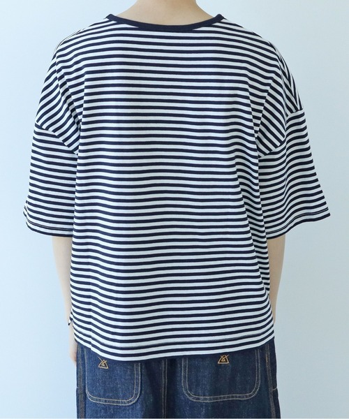 PAR ICI（パーリッシィ）の「ボーダー配色バインダー 5分袖BIG Tシャツ【SEASON COLOR】（Tシャツ/カットソー・レディース・ダークブラウン/ピンク系その他2/ブラック/マスタード/イエロー/グリーン系その他/カーキ/イエロー系その他/ブルー系その他・FREE）」の13枚目の写真