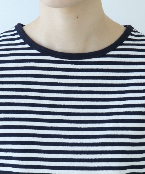 PAR ICI（パーリッシィ）の「ボーダー配色バインダー 5分袖BIG Tシャツ【SEASON COLOR】（Tシャツ/カットソー・レディース・ダークブラウン/ピンク系その他2/ブラック/マスタード/イエロー/グリーン系その他/カーキ/イエロー系その他/ブルー系その他・FREE）」の14枚目の写真