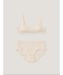 SOOPUI（スープイ）の「[SET] Square Ribbed Modal Bra & Panties - Cream（ブラ&ショーツ）」