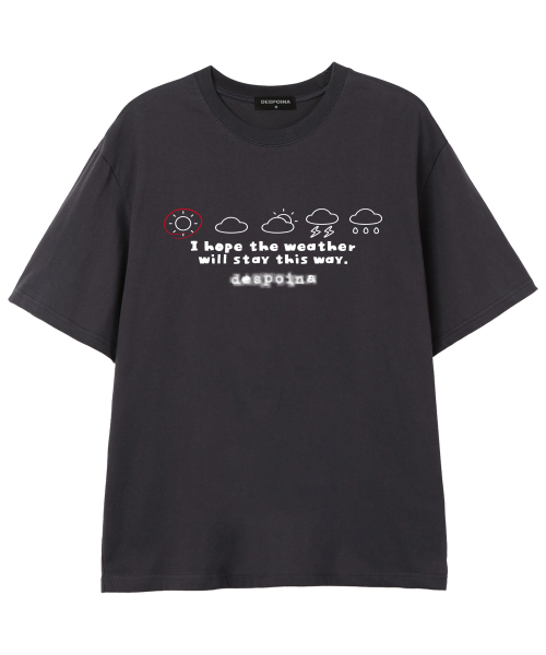OUSE(オウズ)の「ウェザーエモティコン オーバーサイズ 半袖Tシャツ (DS010) チャコール(Tシャツ/カットソー・レディース・その他・SMALL/MEDIUM/LARGE/X-LARGE/XX-LARGE)」の1枚目の写真