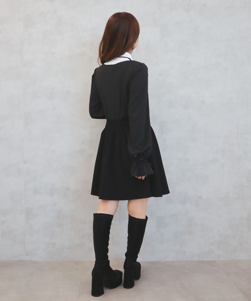 CECIL McBEE（セシルマクビー）の「フェイクシャツリボンワンピース（ワンピース・レディース・ベージュ/ボルドー/ブラック/グレー・MEDIUM）」の15枚目の写真