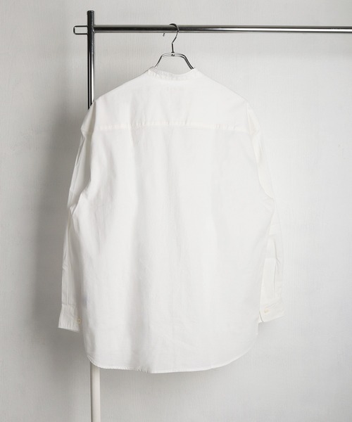 WESTSEA(ウエストシー)の「綿100% パナマ素材 スキッパー長袖シャツ オーバーサイズ 無地 ストライプ(シャツ/ブラウス・メンズ・ネイビー/ブラック/ネイビー系/ホワイト系その他/ピンク/ホワイト・L/M)」の8枚目の写真