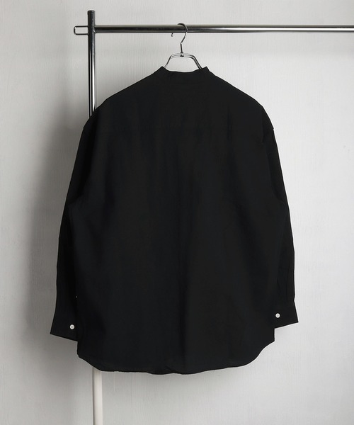 WESTSEA(ウエストシー)の「綿100% パナマ素材 スキッパー長袖シャツ オーバーサイズ 無地 ストライプ(シャツ/ブラウス・メンズ・ネイビー/ブラック/ネイビー系/ホワイト系その他/ピンク/ホワイト・L/M)」の14枚目の写真