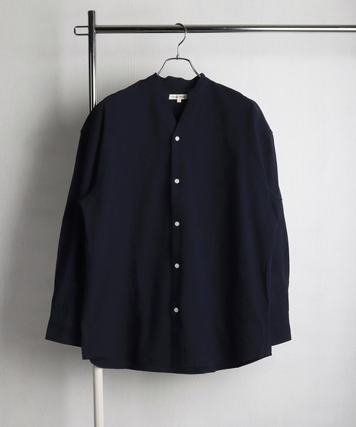 WESTSEA(ウエストシー)の「綿100% パナマ素材 スキッパー長袖シャツ オーバーサイズ 無地 ストライプ(シャツ/ブラウス・メンズ・ネイビー/ブラック/ネイビー系/ホワイト系その他/ピンク/ホワイト・L/M)」の16枚目の写真