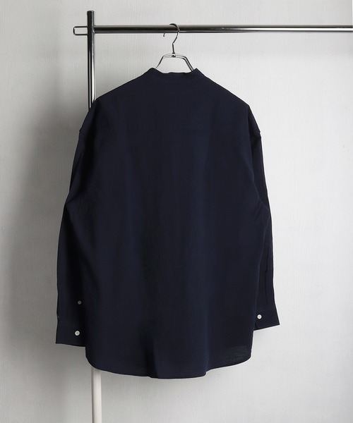 WESTSEA(ウエストシー)の「綿100% パナマ素材 スキッパー長袖シャツ オーバーサイズ 無地 ストライプ(シャツ/ブラウス・メンズ・ネイビー/ブラック/ネイビー系/ホワイト系その他/ピンク/ホワイト・L/M)」の17枚目の写真