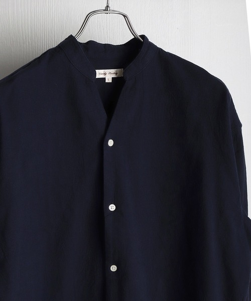 WESTSEA(ウエストシー)の「綿100% パナマ素材 スキッパー長袖シャツ オーバーサイズ 無地 ストライプ(シャツ/ブラウス・メンズ・ネイビー/ブラック/ネイビー系/ホワイト系その他/ピンク/ホワイト・L/M)」の18枚目の写真