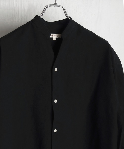 WESTSEA(ウエストシー)の「綿100% パナマ素材 スキッパー長袖シャツ オーバーサイズ 無地 ストライプ(シャツ/ブラウス・メンズ・ネイビー/ブラック/ネイビー系/ホワイト系その他/ピンク/ホワイト・L/M)」の15枚目の写真