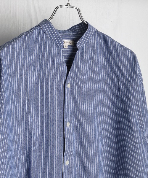 WESTSEA(ウエストシー)の「綿100% パナマ素材 スキッパー長袖シャツ オーバーサイズ 無地 ストライプ(シャツ/ブラウス・メンズ・ネイビー/ブラック/ネイビー系/ホワイト系その他/ピンク/ホワイト・L/M)」の21枚目の写真