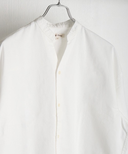 WESTSEA(ウエストシー)の「綿100% パナマ素材 スキッパー長袖シャツ オーバーサイズ 無地 ストライプ(シャツ/ブラウス・メンズ・ネイビー/ブラック/ネイビー系/ホワイト系その他/ピンク/ホワイト・L/M)」の9枚目の写真