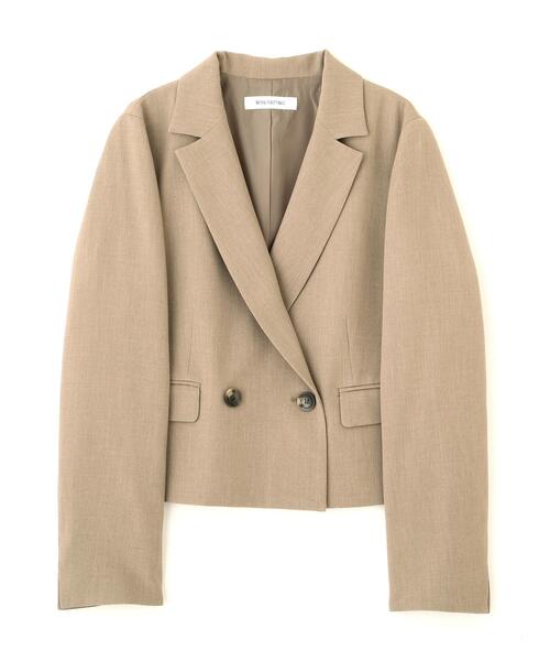 NATURAL BEAUTY BASIC（ナチュラルビューティーベーシック）の「◇クラッシー SETUP ショート丈ジャケット（テーラードジャケット・レディース・カーキ/ブラウン・MEDIUM/SMALL）」の3枚目の写真