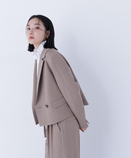 NATURAL BEAUTY BASIC（ナチュラルビューティーベーシック）の「◇クラッシー SETUP ショート丈ジャケット（テーラードジャケット・レディース・カーキ/ブラウン・MEDIUM/SMALL）」の5枚目の写真