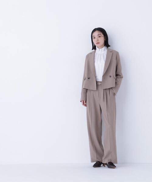 NATURAL BEAUTY BASIC（ナチュラルビューティーベーシック）の「◇クラッシー SETUP ショート丈ジャケット（テーラードジャケット・レディース・カーキ/ブラウン・MEDIUM/SMALL）」の6枚目の写真