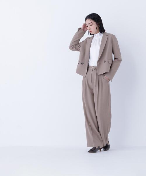 NATURAL BEAUTY BASIC（ナチュラルビューティーベーシック）の「◇クラッシー SETUP ショート丈ジャケット（テーラードジャケット・レディース・カーキ/ブラウン・MEDIUM/SMALL）」の10枚目の写真