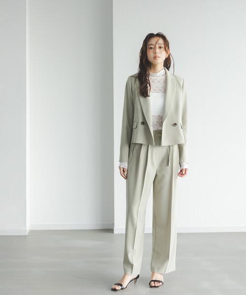 NATURAL BEAUTY BASIC（ナチュラルビューティーベーシック）の「◇クラッシー SETUP ショート丈ジャケット（テーラードジャケット・レディース・カーキ/ブラウン・MEDIUM/SMALL）」の14枚目の写真