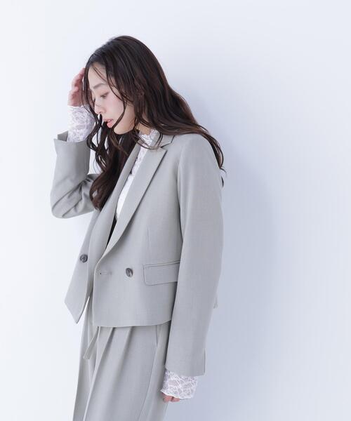 NATURAL BEAUTY BASIC（ナチュラルビューティーベーシック）の「◇クラッシー SETUP ショート丈ジャケット（テーラードジャケット・レディース・カーキ/ブラウン・MEDIUM/SMALL）」の19枚目の写真